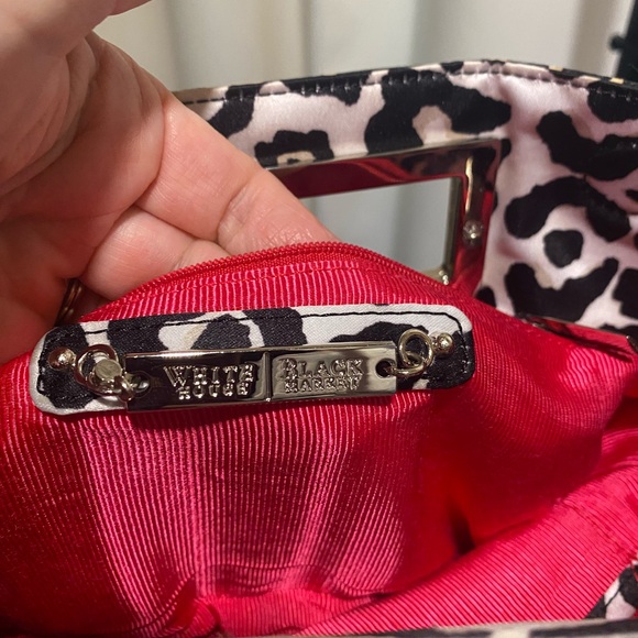 White House Black Market Black and White Animal Print Clutch - Picture 4 of 6